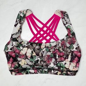 EUC Lululemon Butterfly pink sports bra free to be